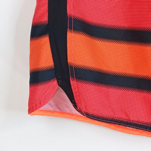 NIKE Men’s Swim Trunks XL Orange Red Black Stripe Mesh Lined Board Shorts - Picture 8 of 8